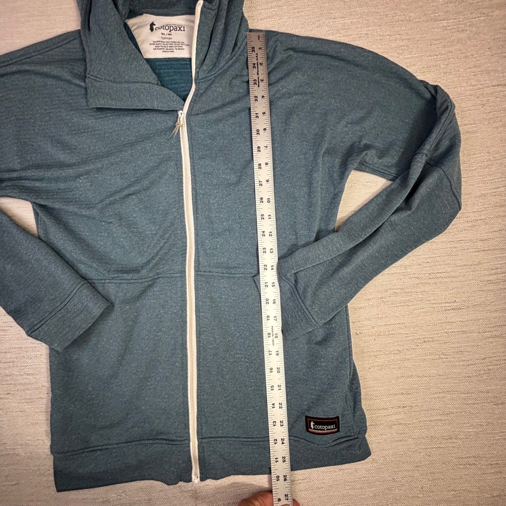 Cotopaxi Toliman Full Zip Hoodie Womens Medium Blue Wool Polartec Grid Fleece - Picture 4 of 10